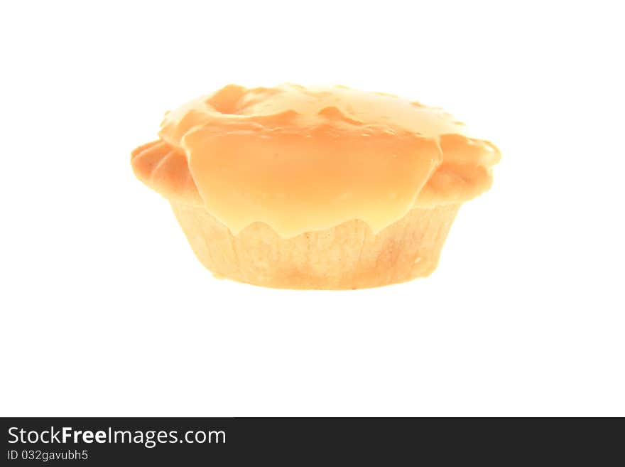 Christmas fruit mince pie isolated over white