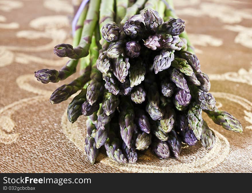 Asparagus Bunch On Gold Cloth