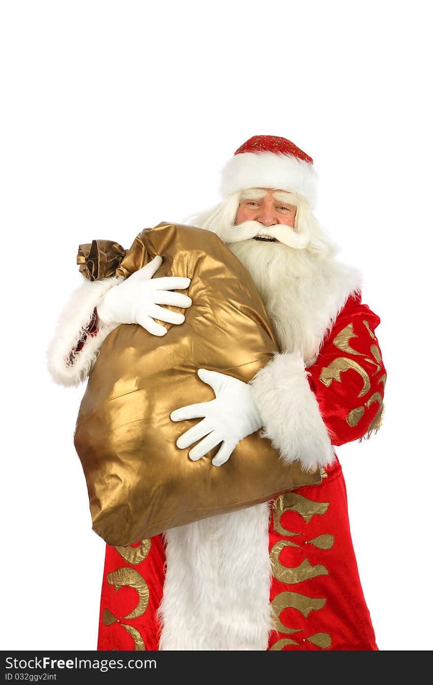 Happy Christmas Santa. Isolated over white background