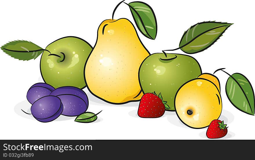 Fruit isolated on white