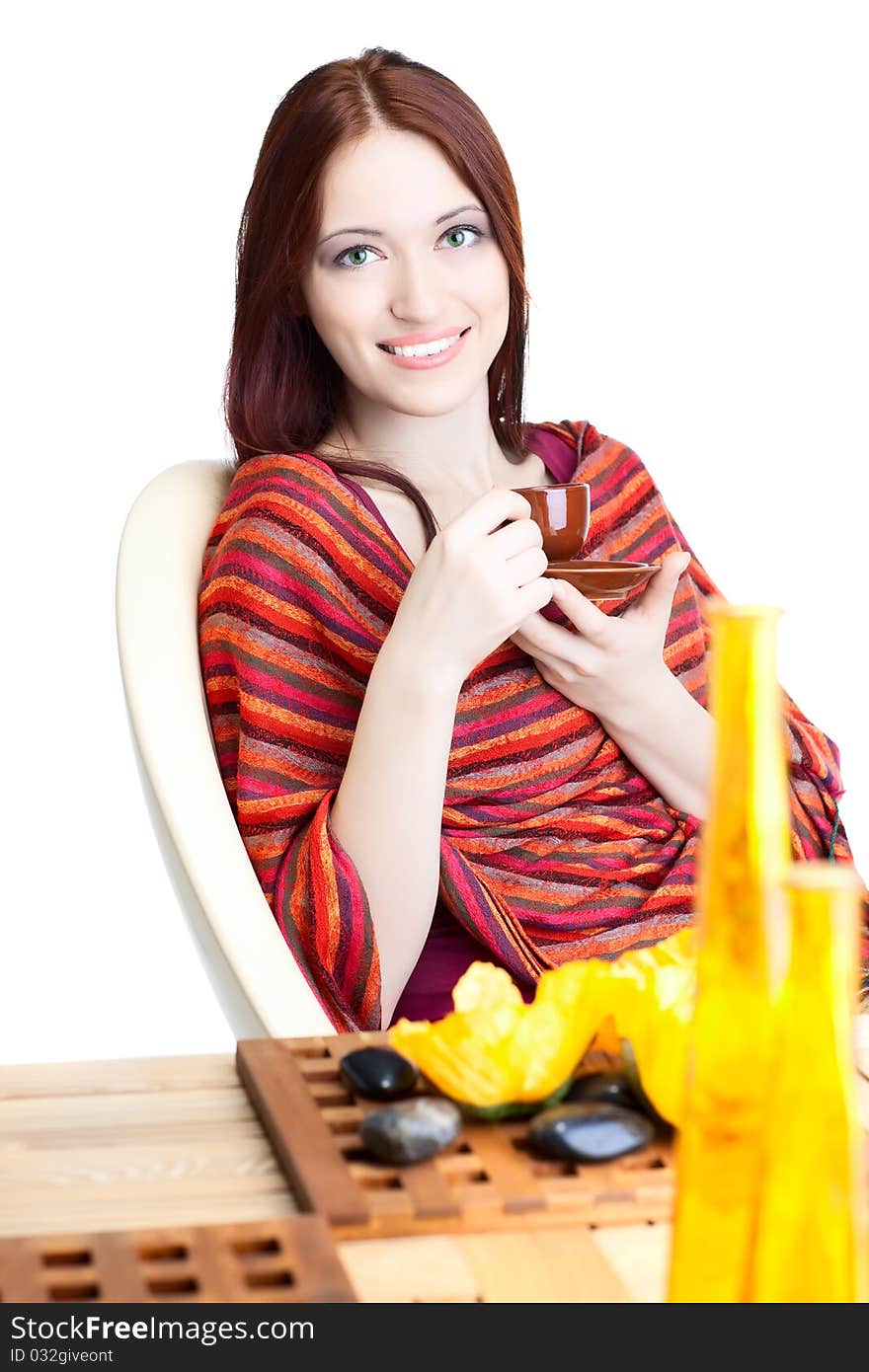 Woman With Cup Of Coffe