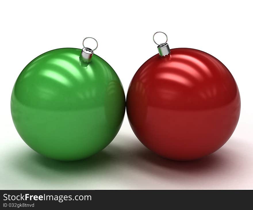 Green And Red Christmas Balls