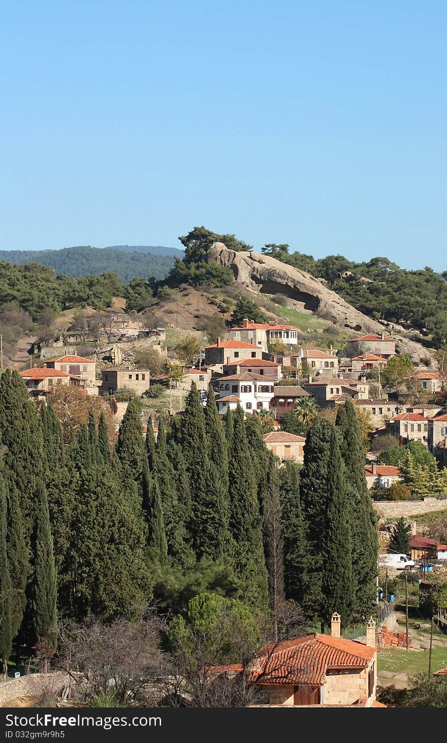 Village on a hillside