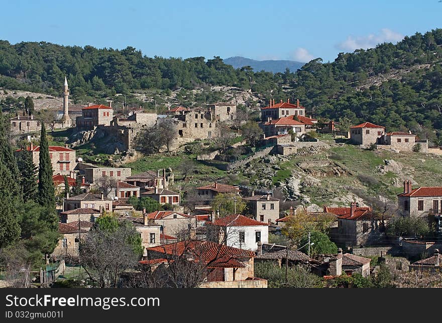 Village on a hillside