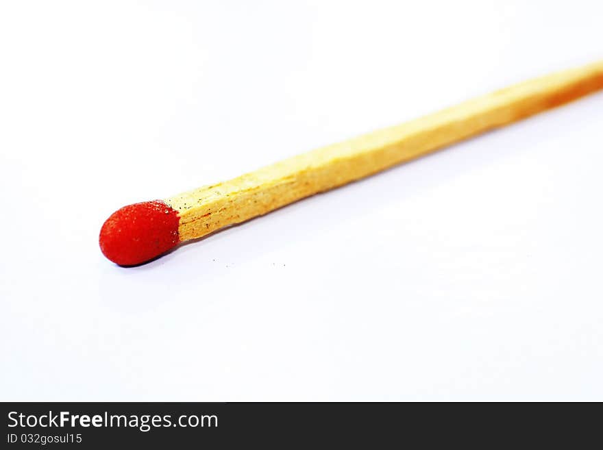 Wooden matches on white background