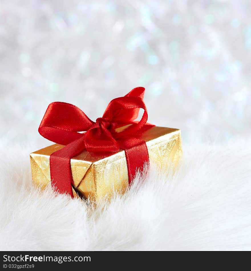 Romantic gift is buried in rabbit fur. Romantic gift is buried in rabbit fur