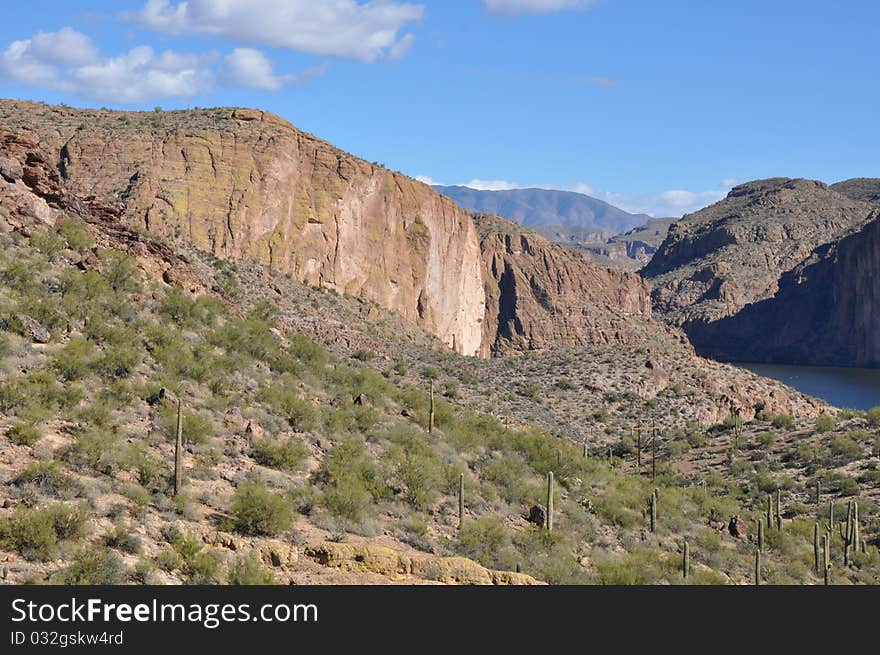 Apache Lake on the Apache Trail in Arizona. Apache Lake on the Apache Trail in Arizona