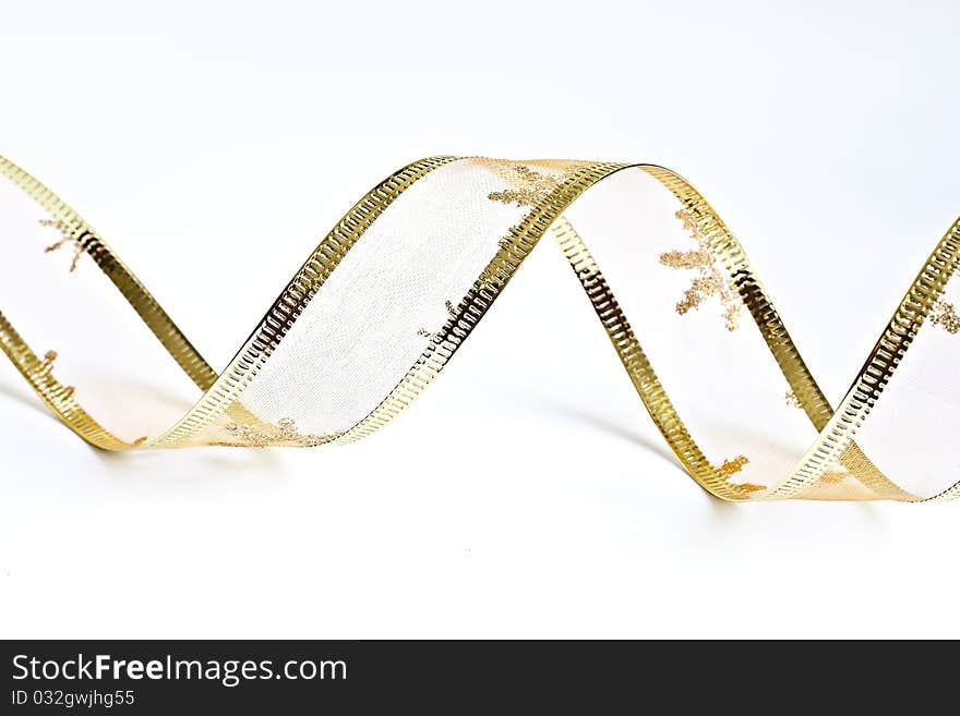 Christmas ribbon on a white background. Christmas ribbon on a white background.