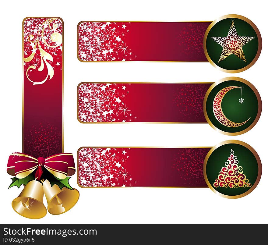 Set of christmas banners