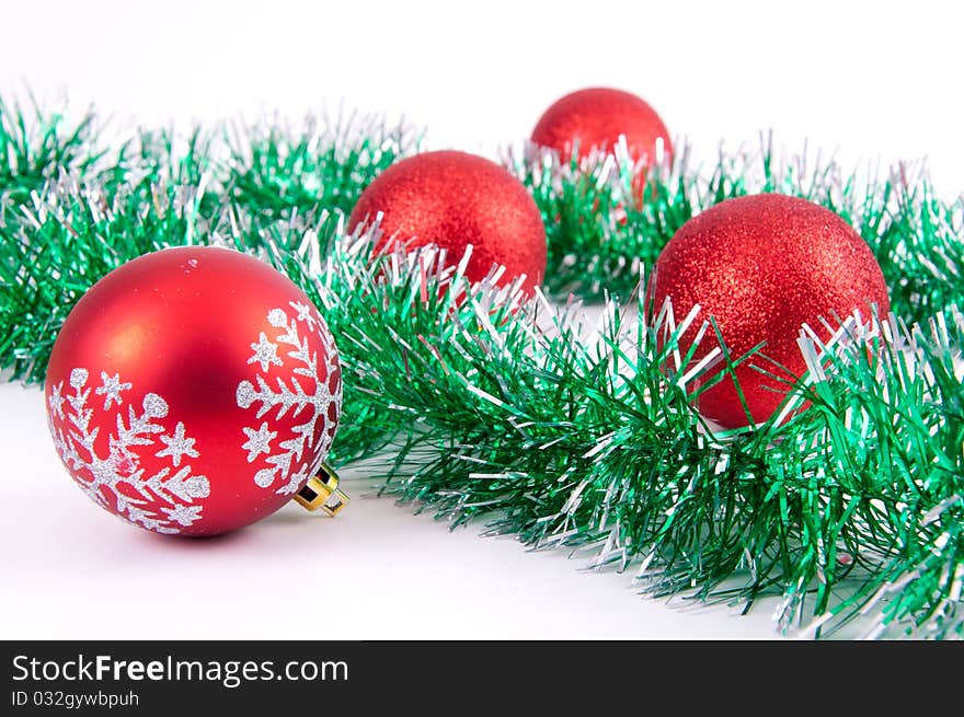 Christmas decoration objects on white background. Christmas decoration objects on white background