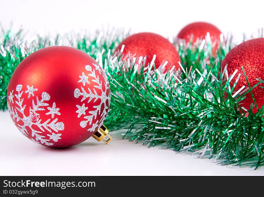 Christmas decoration objects on white background. Christmas decoration objects on white background