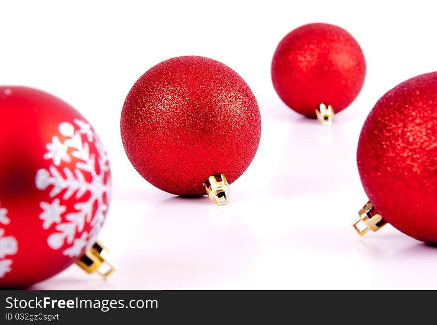 Christmas decoration objects on white background. Christmas decoration objects on white background