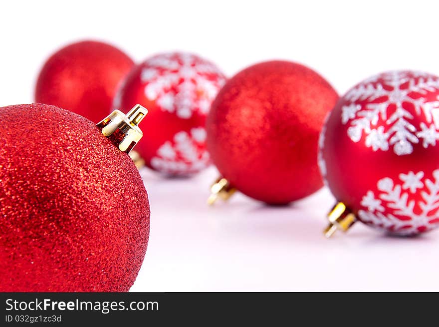 Christmas decoration objects on white background. Christmas decoration objects on white background