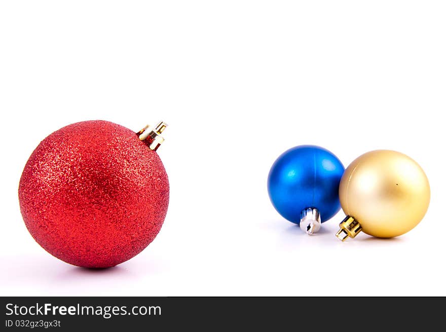 Christmas decoration objects on white background. Christmas decoration objects on white background