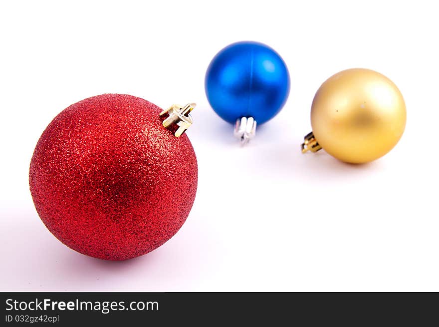 Christmas decoration objects on white background. Christmas decoration objects on white background