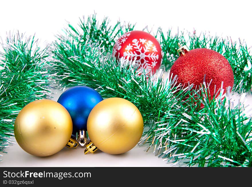 Christmas decoration objects on white background. Christmas decoration objects on white background