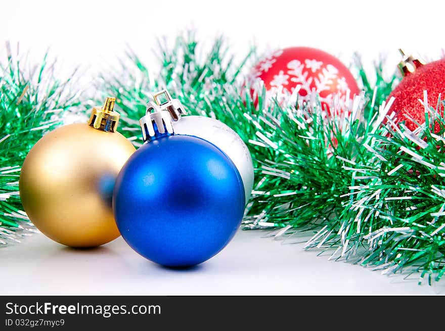 Christmas decoration objects on white background. Christmas decoration objects on white background