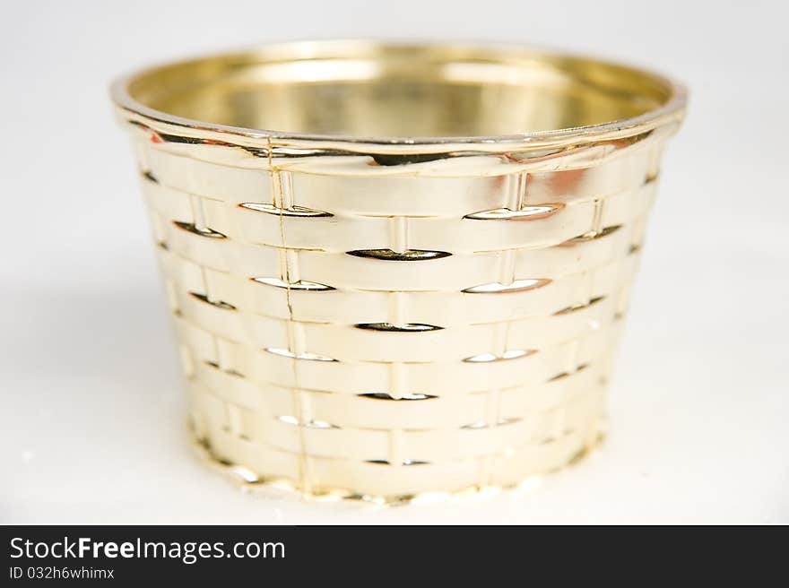 Golden Flowerpot Decoration Isolated