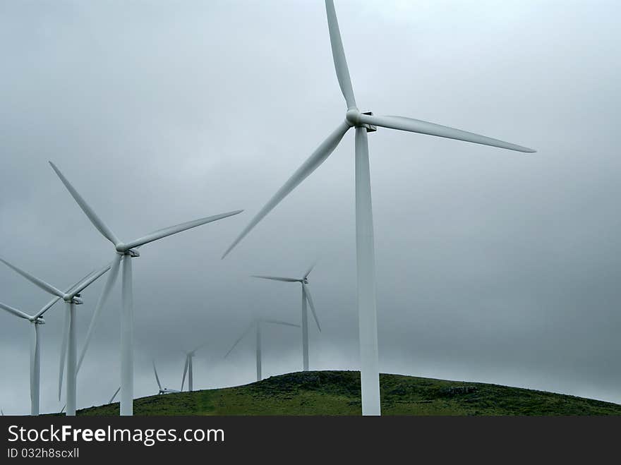 Wind Turbines Oregon Stormy sage brush. Wind Turbines Oregon Stormy sage brush.