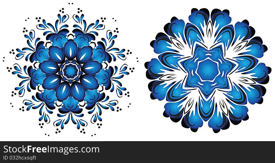 Beautiful,blue New Year's snowflakes by Christmas