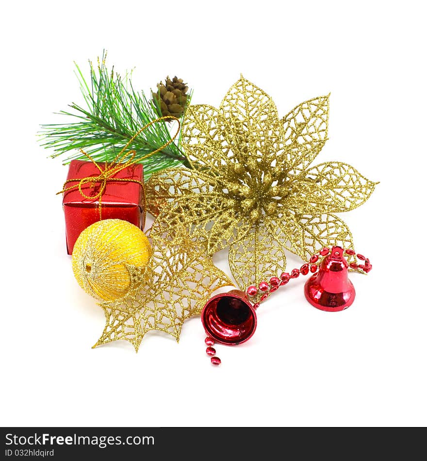 Christmas decoration set isolated on white background