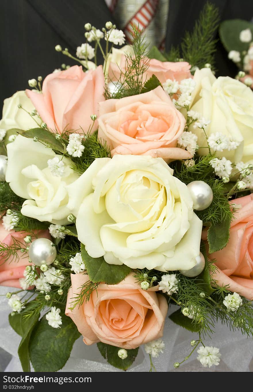 Man with the bouquet of bride. Man with the bouquet of bride