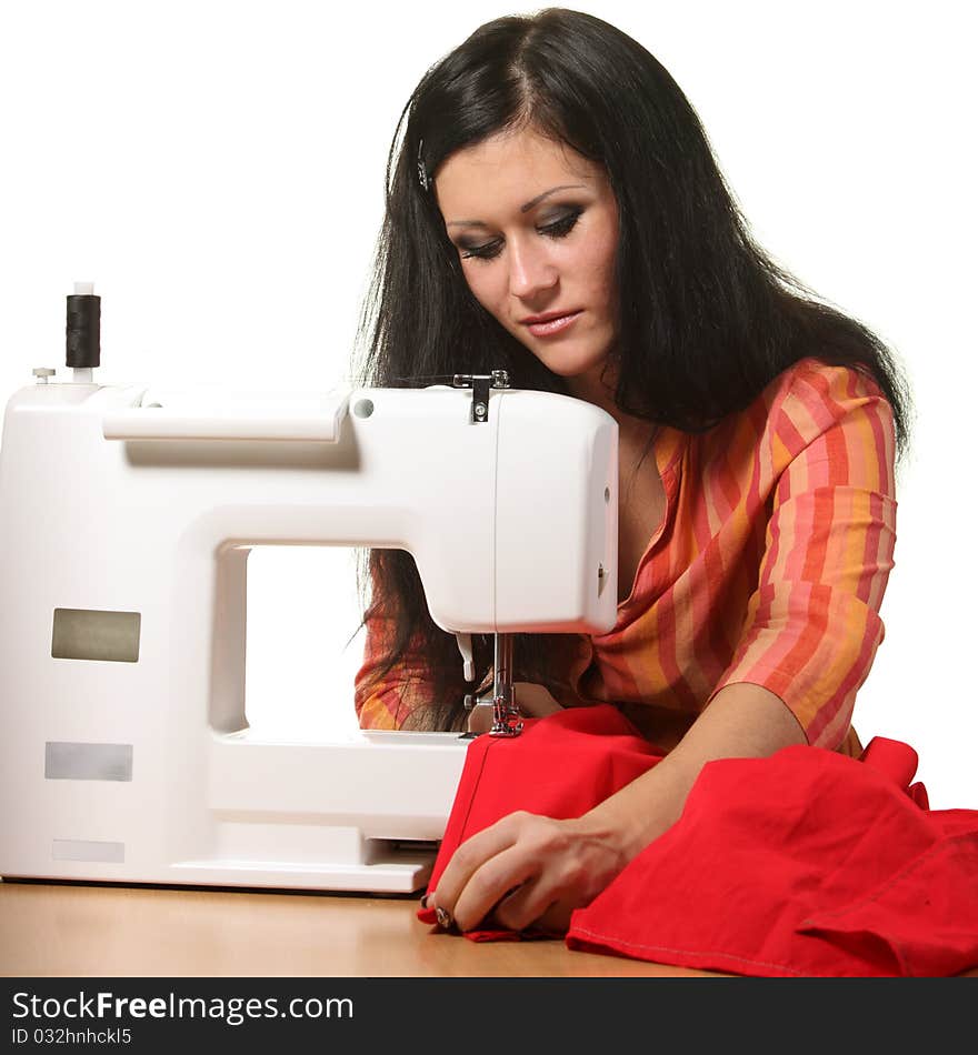 Seamstress work on the sewing-machine