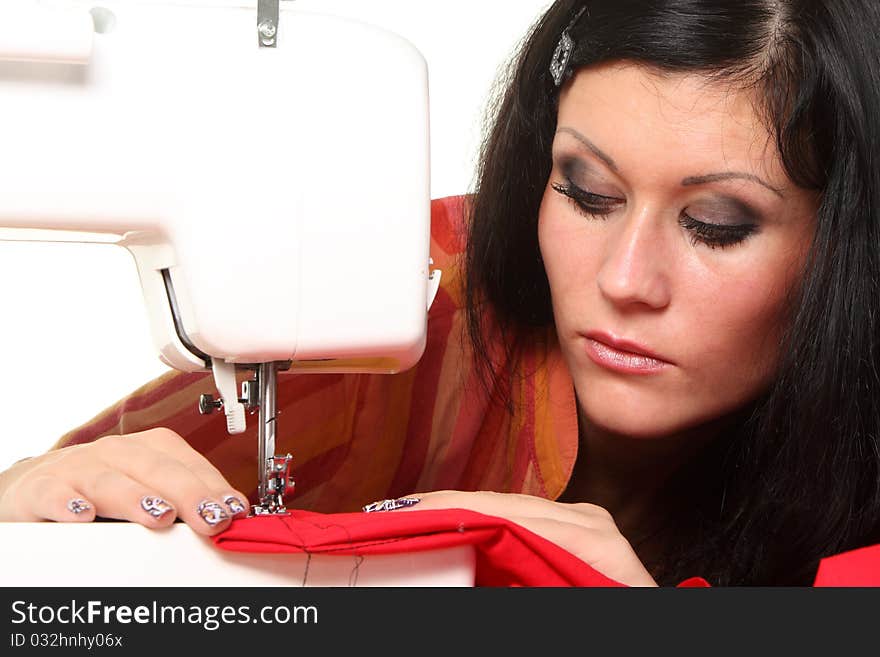 Seamstress work on the sewing-machine