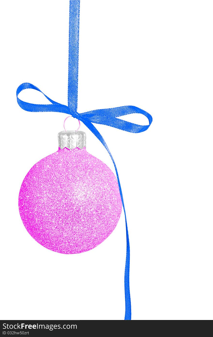 The Christmas decoration ball isolated