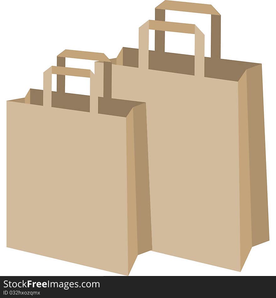 Shopping bag used to make purchases in cardboard