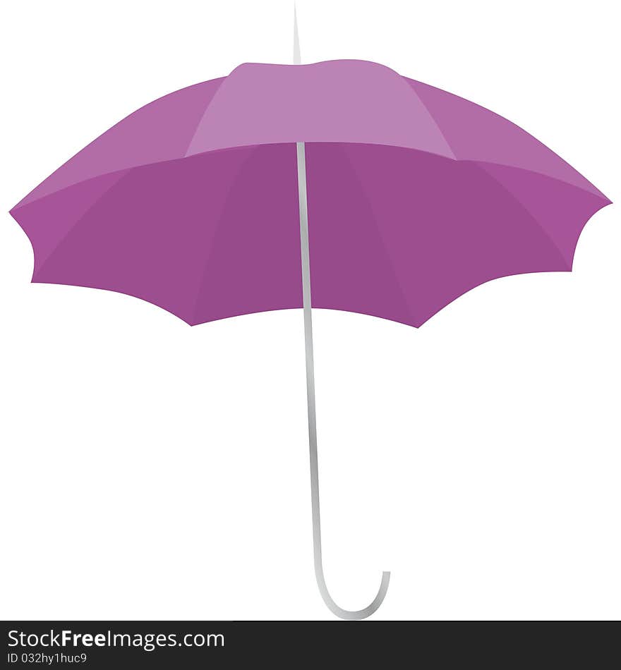 Vector drawing of a purple umbrella open to the rain