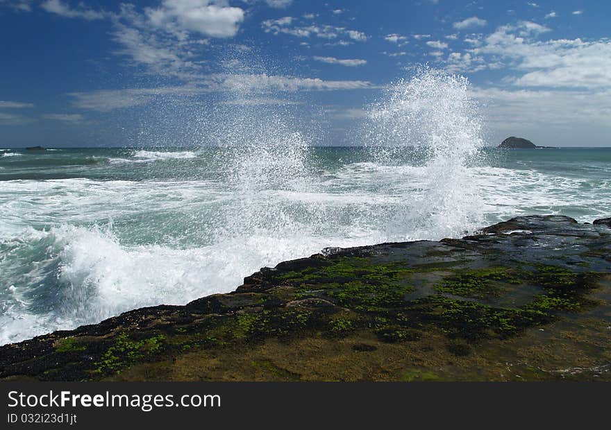 Rough sea, Muriwai beach, New Zealand