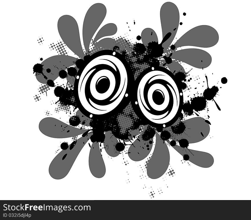 Concept grunge background for audio music black and white. Concept grunge background for audio music black and white.