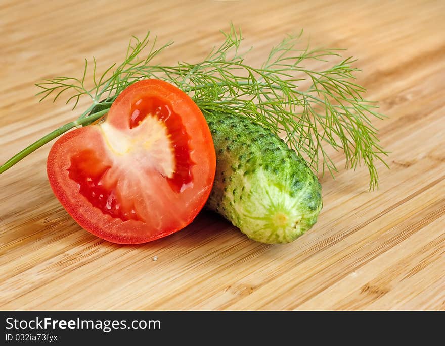 Cucumbers, and tomatos