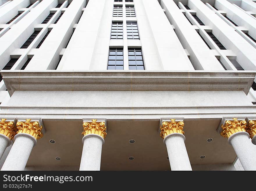 Modern building with classic column