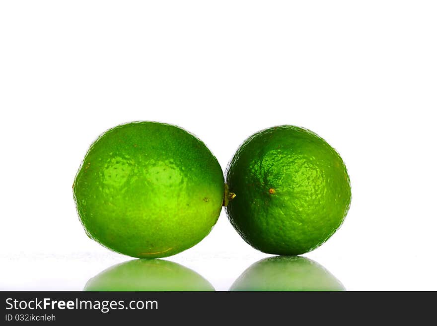 Green lime isolated close up