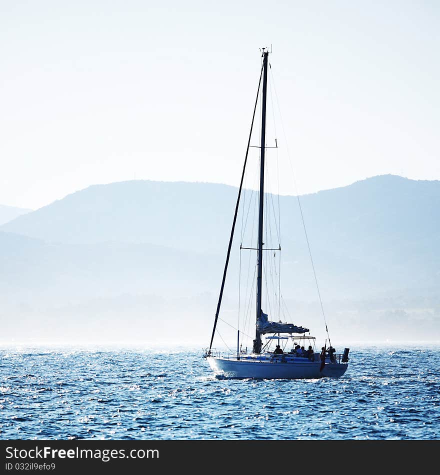 Sea and sailing boats on it