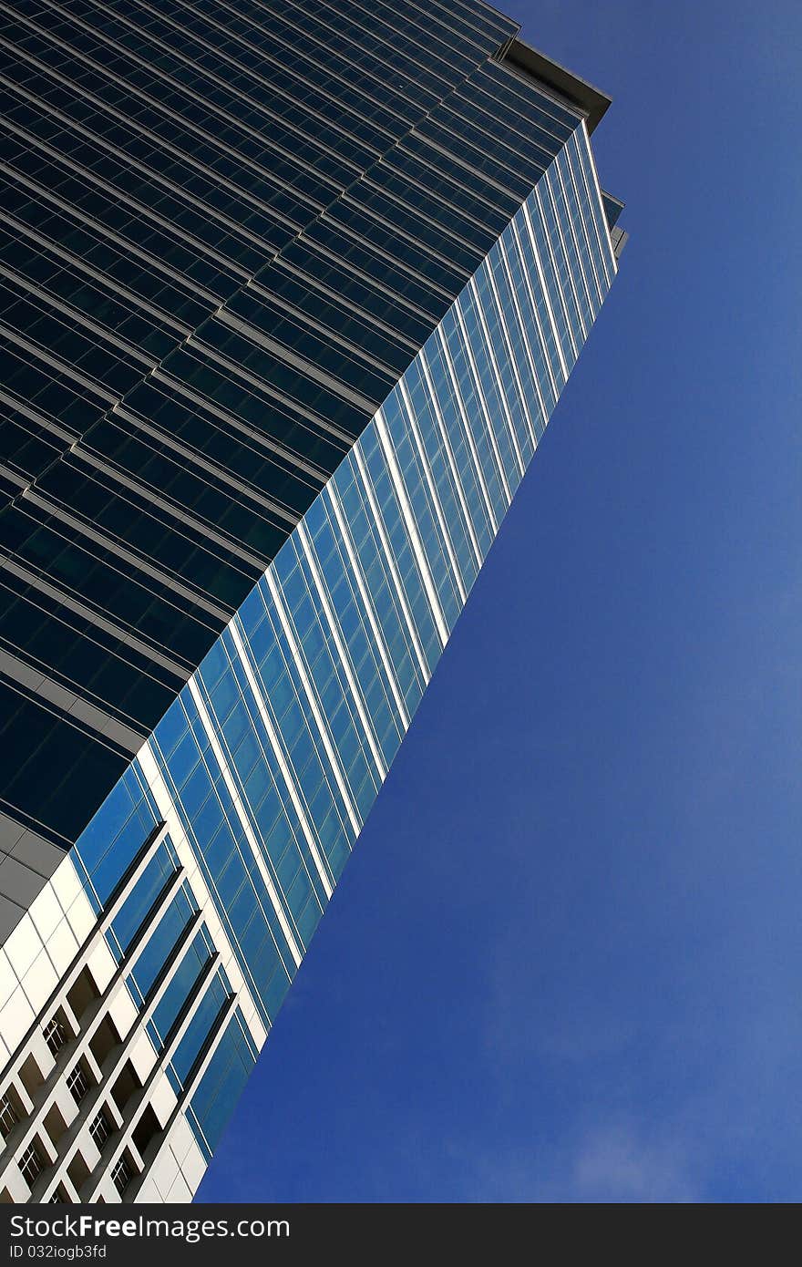 High rise building and blue sky in the city