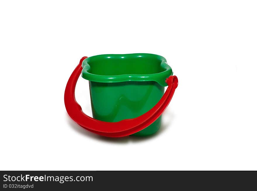 Toy bucket on a white background