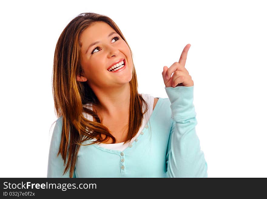 Isolated Girl In Studio