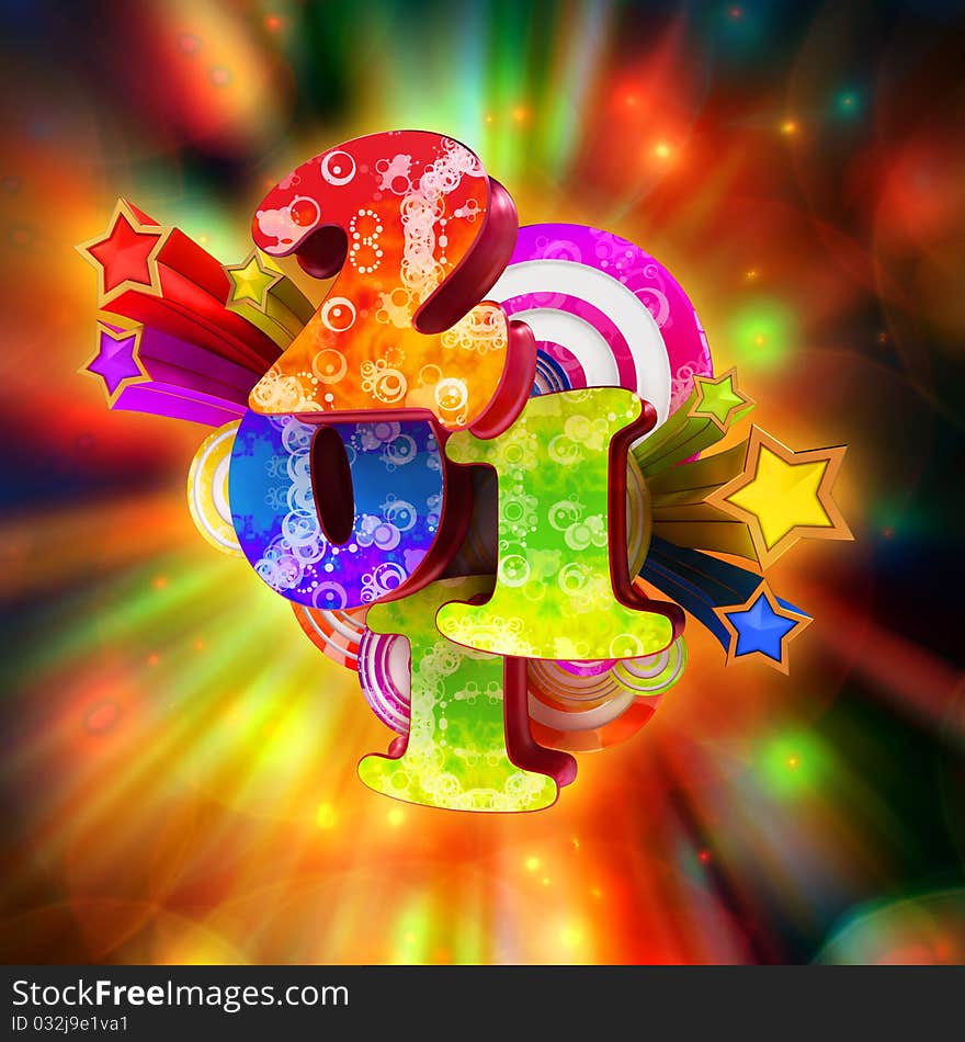 New year poster for 2011 on colorful background