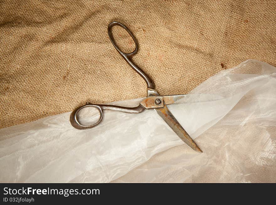 Old cuting scissors