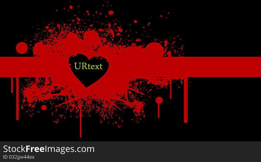 Bloody text frame with heart