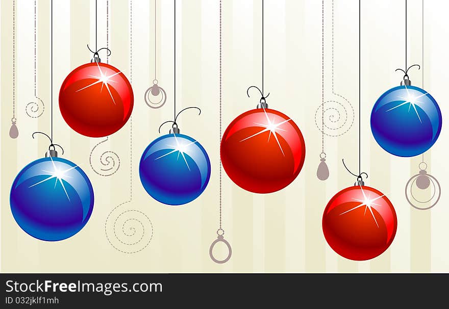 Red and blue balls with spark