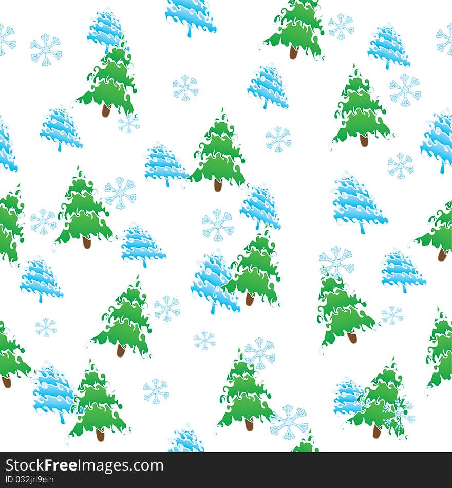 Seamless vector pattern, christmas trees, vector