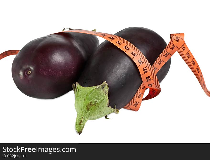 Two isolated Eggplant and meter