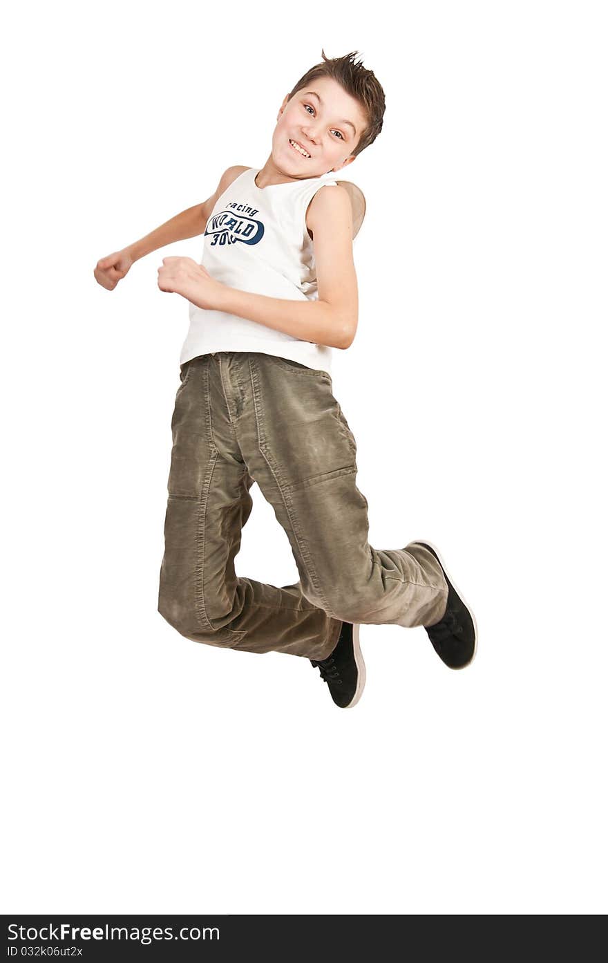 Portrait of a boy isolated on white background