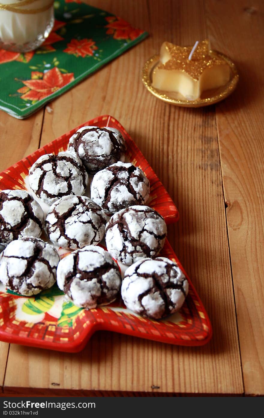 Chocolate Crinkles On A Plate