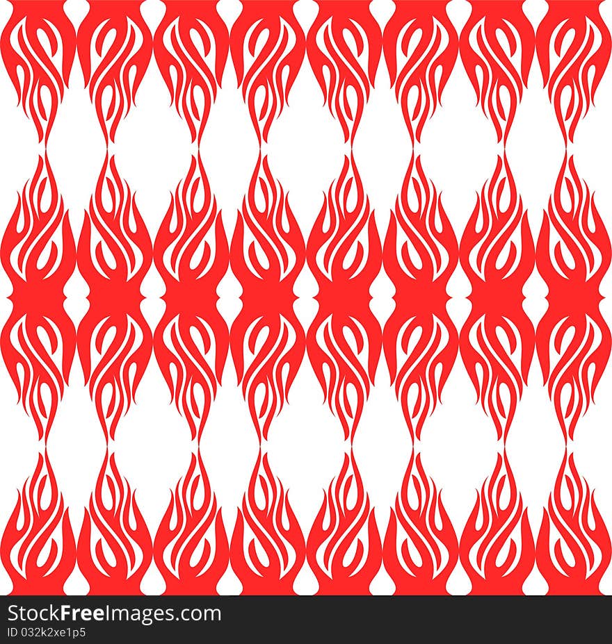 Seamless Fire On A White Background