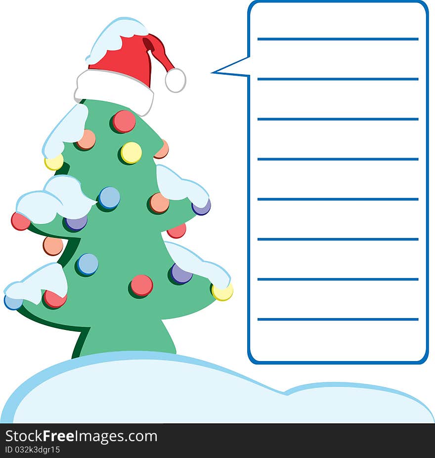 Vector christmas postcard with label to write. Vector christmas postcard with label to write.